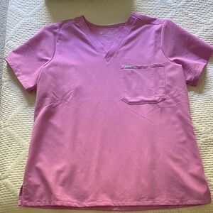 Figs Pink Cloud V-Neck Scrub Top